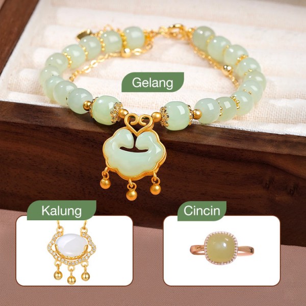Kunci Set Xiangyun Pingan Perhiasan Giok..