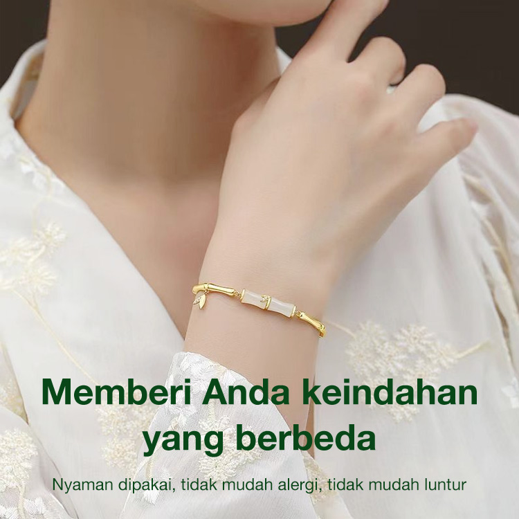 Gelang Segmen Bambu Giok Hetian - Membawa kesehatan dan keberuntungan, termasuk kotak perhiasan gratis.