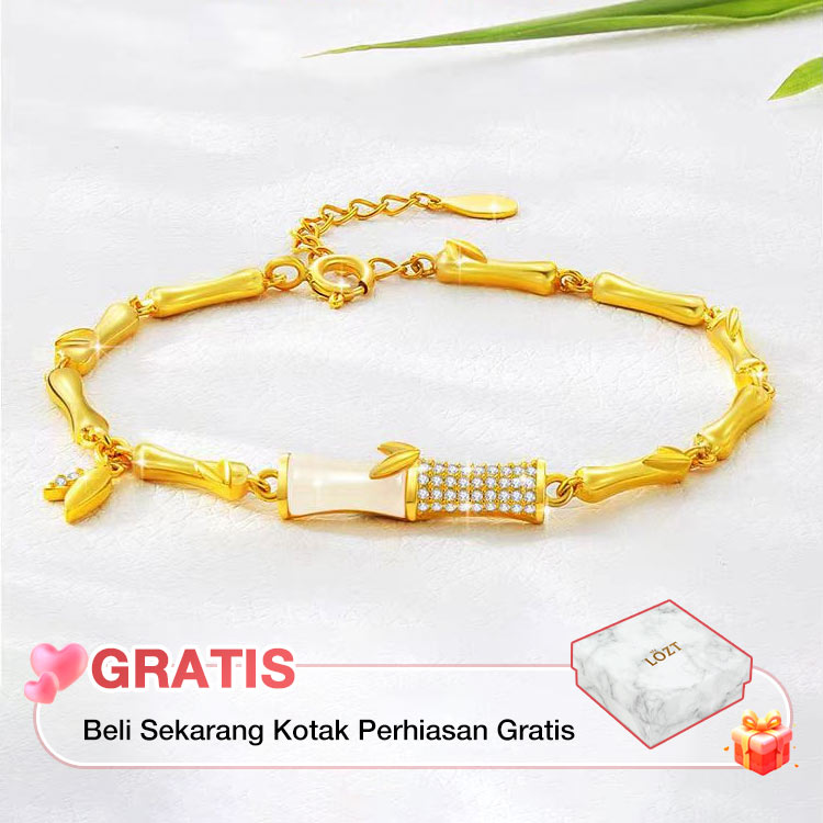 Gelang Segmen Bambu Giok Hetian - Membawa kesehatan dan keberuntungan, termasuk kotak perhiasan gratis.