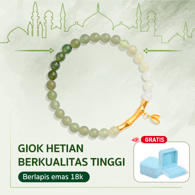 Perhiasan Keberuntungan Giok Hetian Alami-Gelang yang membawa keberuntungan - hadiah terbaik