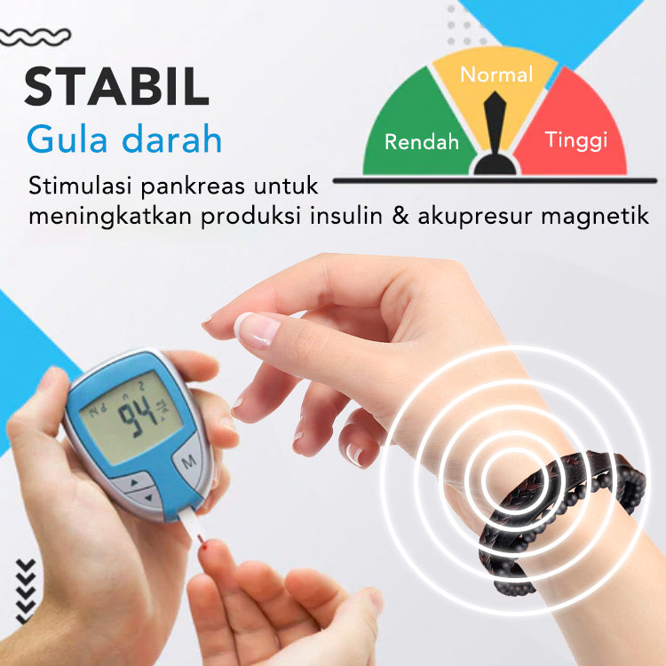 Beli gelang dan dapatkan cincin gratis - Gelang terapi magnetik unisex penurun gula darah - Pengiriman dari Jakarta