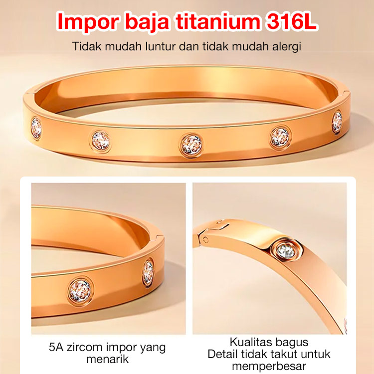 Gelang Kesehatan Berlian Baja Titanium