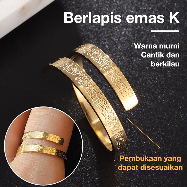 Promo Idul Adha diskon waktu terbatas 20rb - Cincin Baja Titanium Ayatu Kursi - Doa, Tafakur, Iman