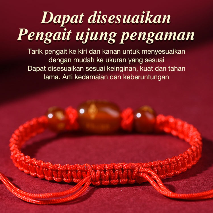 Potongan kedua hanya 130rb - Kenakan gelang kepang tali merah dengan dua belas lambang zodiak - bawalah tahun keberuntungan dan kesehatan.	