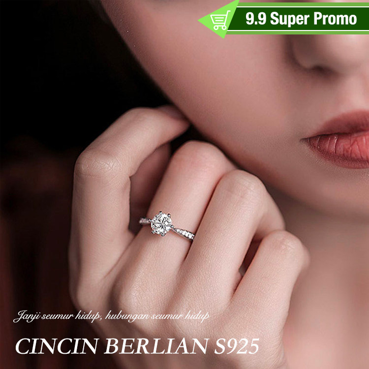 penjualan hari valentaine -Cincin Moissanite S925-Bersinar seumur hidup