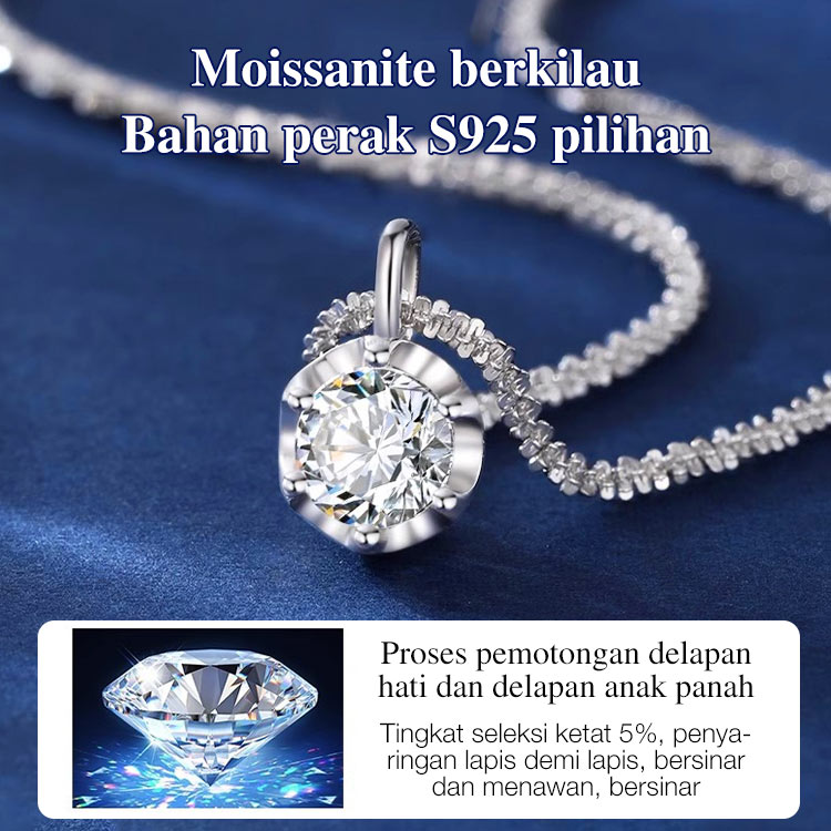 Promosi Tahun Baru Islam - Set Gelang Kalung Moissanite Berkilau - Sertifikat GRA. Kotak perhiasan gratis