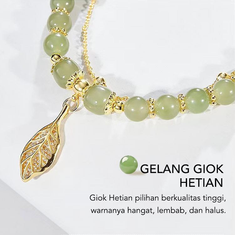 6.18 Promo Pertengahan Tahun-Cabang 18K Emas Dan Perhiasan Seri Daun Giok